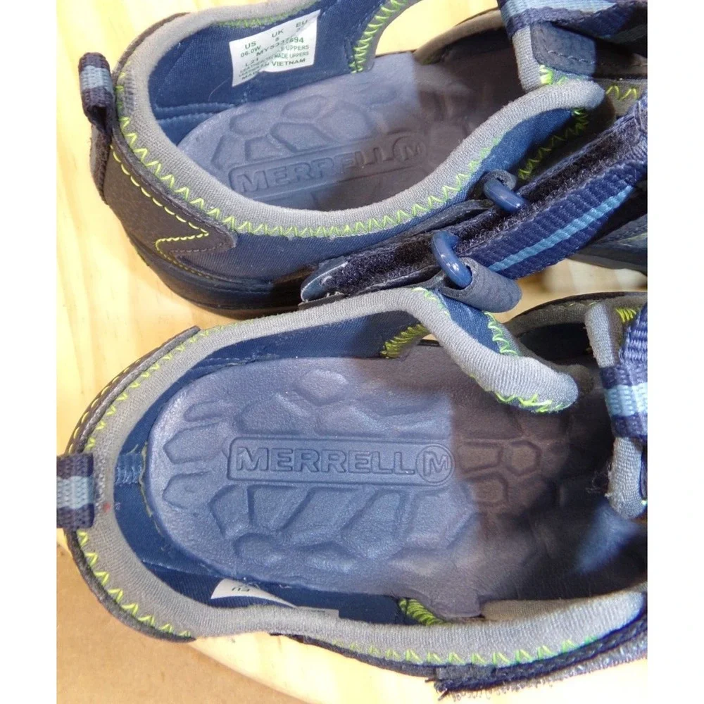Merrell Hydro Hiking Sandals Mens Blue‎ Size 6 W Adjustable Water Shoes MY53375